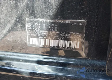 2018 Subaru Impreza 2.0I из США, поврежденный, VIN 4S3GTAA65J3708081